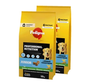 PEDIGREE® Junior Professional Nutrition 12 kg linnuliha ja köögiviljadega - kuiv täistoit suurtele ja keskmise suurusega tõugu kutsikatele