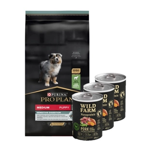 Purina Pro Plan Medium Puppy Sensitive Optidigest, lambaliha ja riis 12kg