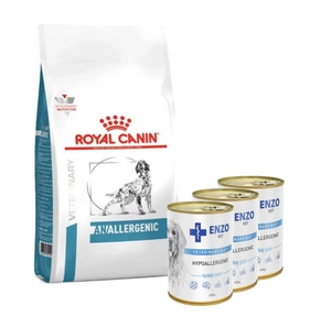 ROYAL CANIN Anallergenic AN18 8kg + 3x ENZO VET hüpoallergeenne dieet kalkuniga koertele 400g