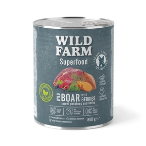 WILD FARM Superfood Wild Boar (Hirve liha jamsside, marjade ja maitsetaimedega) 800g teraviljavaba koeratoit