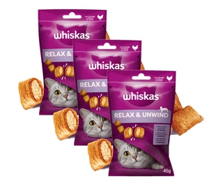 WHISKAS Relax & Relieve 3x45g kasside maiuspala, kanaga