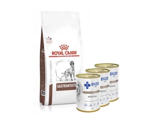 ROYAL CANIN Gastro Intestinal GI25 7,5kg + ENZO VET Intestinal dieet koertele lambalihaga 3x400g