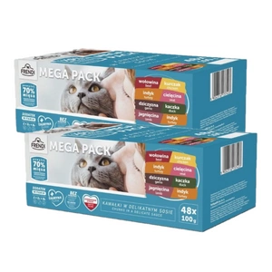 Frendi kotikesed kassidele liha maitsed kastmes 48x100g