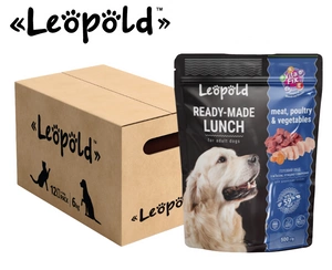 LEOPOLD Söögivalmis lõunasöök liha, linnuliha ja köögiviljadega 500g