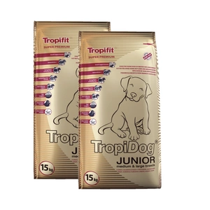 TROPIDOG Super Premium junior keskmiste ja suurte tõugude kalkun, lõhe ja muna 15kg